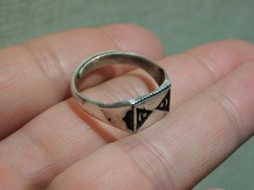 J3【复刻】 民国时期老款经典星月银戒指