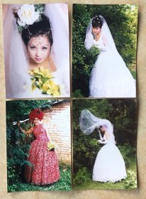 90年代漂亮新娘婚纱照老照片8枚（17.8*12.6cm）