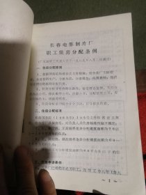 长春电影制片厂职工住房分配条例