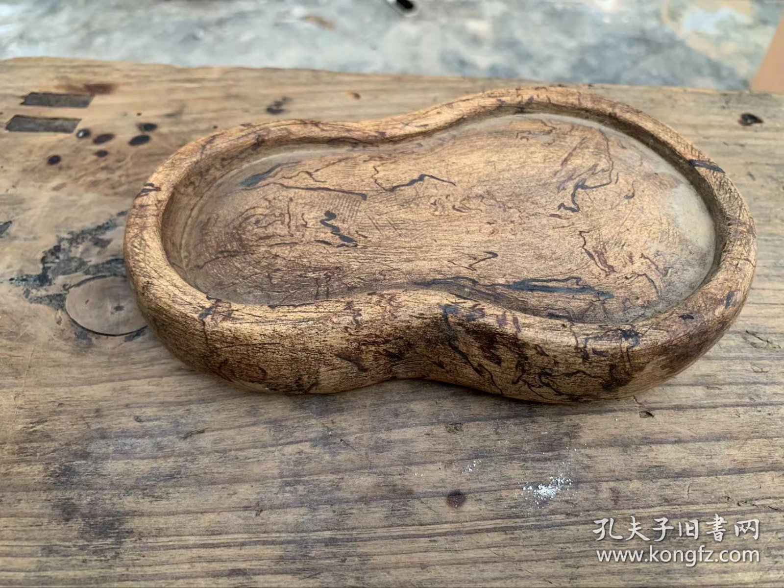 绞胎砚台，有字