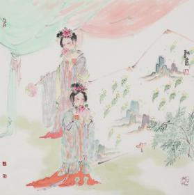 韦红燕《簪花仕女》