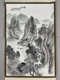 朵云轩旧藏 陶亚杰山水真迹《星湖秀色》原装旧裱立轴，画心：67×45cm