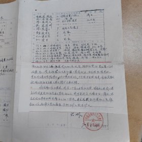 1970年宁都县就业人员登记表7份合售