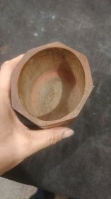 竹雕八面体诗文花鸟笔筒