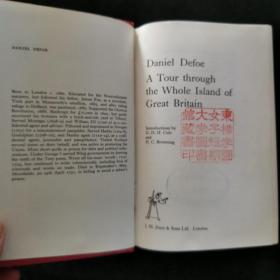 【英文原版书】「Everyman's Library No.820」Daniel Defoe A Tour through the Whole Island of Great Britain（ 「人人文库第820号」丹尼尔·迪福《英国环岛之旅》）