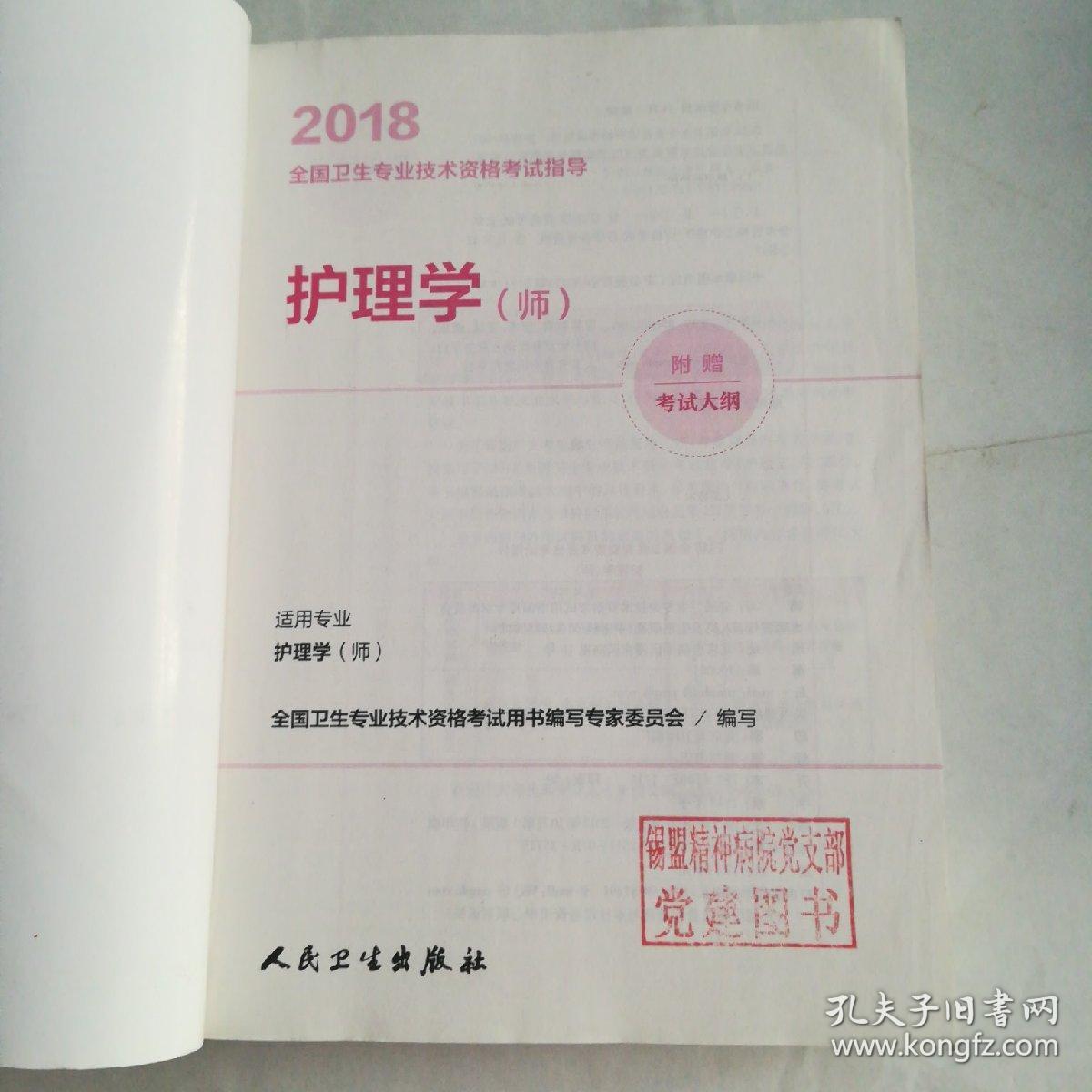 人卫版2018全国卫生专业职称资格考试护师资格考试 指导 护理学（师）(配增值)