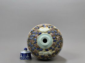 元青花捏花鱼藻纹梅瓶36/20厘米