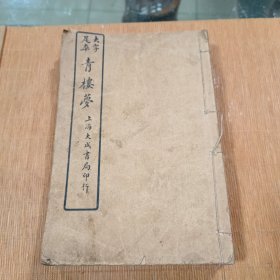 上海大成书局石印《大字足本青楼梦》六册六卷合订一册全 前附绣像插图