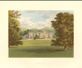 1882年英国原版彩色石印版画邓莫尔公园