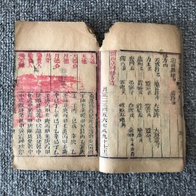 清晚期朱墨套印木刻本，允禄、何国宗等奉敕编撰《钦定协纪辨方书》卷19卷20，微残本一册