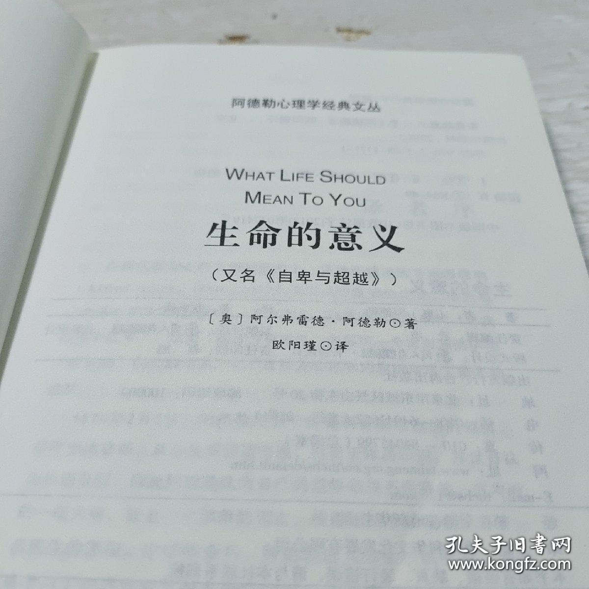 生命的意义：阿德勒心理学经典丛书