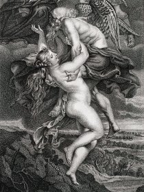 【鲁本斯】1846年铜版画№24《真理的胜利》(Le tems decouvre la verite)--出自保罗·鲁本斯（Paul Rubens)“玛丽・德・美第奇”系列作品集-雕刻家(Gabriel)-特厚画纸51.5*33.8cm(画面21.5*11)，8品