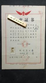 成都第十三中学校毕业证书（1959年）