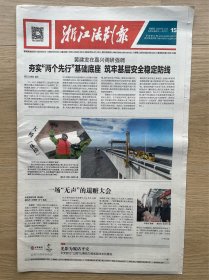 【终刊号】浙江法制报：2022年12月15日，第6645期，今日12版全。【更名号】浙江法治报：2022年12月16日，第6646期，今日12版全。（一套2份）