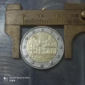 2013年德国2欧元硬币（斯图加特造币厂版）巴登-符腾堡州
毛尔布龙修道院 2欧元纪念币