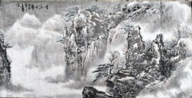 刘玺生，雪景山水画。