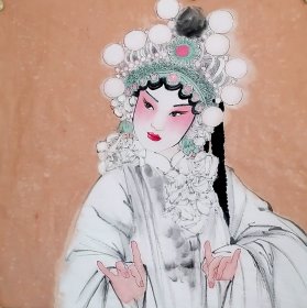 梁健风格人物画