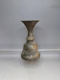 清代老锡器，锡壶。底部轻微开裂。直径7.5cm 高13.8cm。