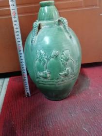 辽金绿釉瓷瓶