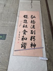 王希昶毛笔书法作品，实物拍摄／高新区名人／装裱全长203厘米／宽70厘米，08货号