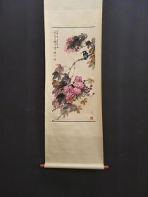 旧藏 黄幻吾 精品纸本花鸟立轴 画心