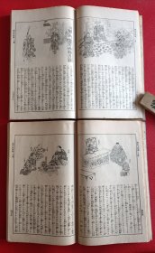 大正八年排印《稗史水浒传》原函四册全，有鲁智深、林冲、武松打虎杨志等故事插图，歌川国芳画，松亭金水等译。有点类似小人书连环画，上图下文，根据江户时期草双纸出版，卷前各一幅彩印版画，1919年版。