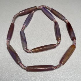 珍藏多年紫玛瑙六棱项链