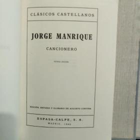 Jorge Manrique  Cancionero（OCTAVA EDICIOM）（西语原版书）