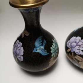 六七十年代景泰蓝花瓶（纯铜 紫铜 无磕无碰）
