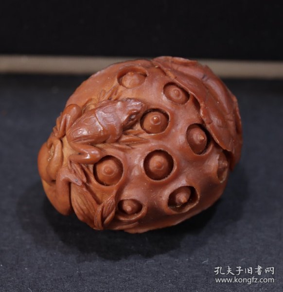 多子多孙橄榄核雕莲蓬青蛙莲蓬