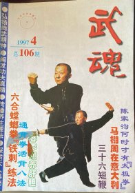 武魂1997年第4期，有朱砂掌3，六合螳螂拳，通背活腿活背，鞭杆