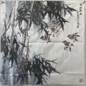 【终身保真字画】朱荣耀， 68X68cm！ 中国美协会员，浙江省中国画家协会理事，浙江画院山水画研究员，浙江当代中国画研究院画师，嘉兴市美协副主席，桐乡市美协主席。