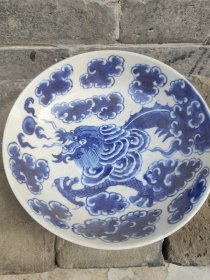 农村收来的大碗 手绘青花过墙龙完整价格优惠