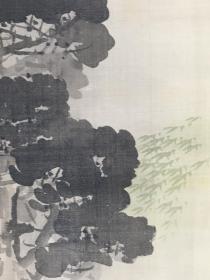 日本名家绘画：横山清晖《田垄春雨图》（保真）