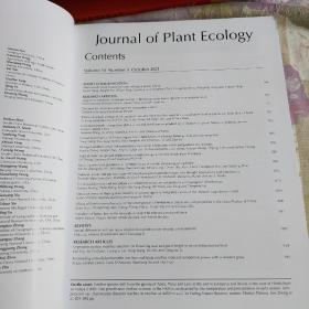 Journal Of Plant Ecology 植物生态学报（英文版）2021.10 第14卷 第5期