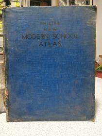 1936年，英文原版，精裝版，PHILIPS' NEW MODERN SCHOOL ATLAS，新版菲利普斯現(xiàn)代學(xué)校地圖集，民國(guó)時(shí)期地圖集，罕見版本如圖發(fā)貨，大開本。