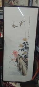 徐谷甫精品:菊石雁来红图