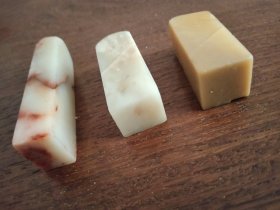 书画家旧藏老寿山红芙蓉石等3个合售