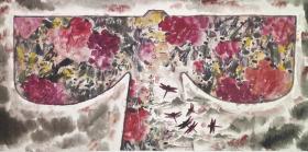 361. 中美协、重庆市美协副主席彭石《章服》，140*69cm8.78平尺，保真，假一罚十。