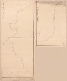 古地图1881 从北京经保定河间二府到天津府路上图。纸本大小100.33*120.65厘米。宣纸艺术微喷复制。