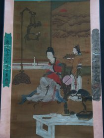 绢本立轴人物画一副