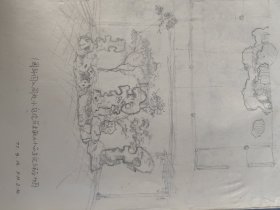 1977年苏州网师园小庭园花木平面设计图原稿一本16张 每张27×19cm。纯手绘铅笔设计。