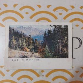 雪山秋景（油画  麻布   1975年  80X145）