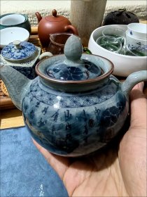 青花茶壶陶瓷茶具小茶壶开片中式青瓷功夫茶具红茶泡茶壶