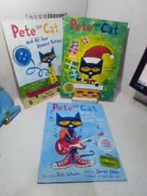 Pete the Cat Rocking in My School Shoes+Pete the cat and His Four Groovy Buttons+Pete the Cat Saves Christmas（3本合售）