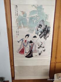 上海老画家手绘的画，侍女。画芯93*60厘米。