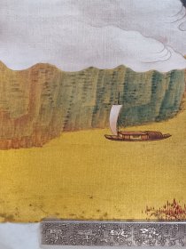 张大千 巫峡清秋图（纯手绘） 老金笺纸 未装裱 　画心尺寸 36 X 56 cm 　 价格6800元（不还价）