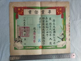五十年代毕业证书 老毕业证 五十年代齐齐哈尔小学毕业证