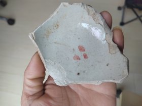 明 万历红绿彩大碗整底瓷片标本