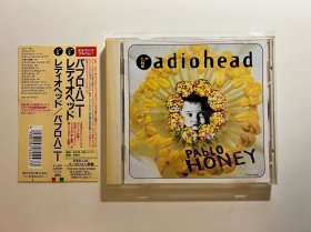 Radiohead Pablo Honey，CD，93年日版，带侧标，电台司令乐队，收音机头乐队，外壳磨痕，盘面有点痕迹